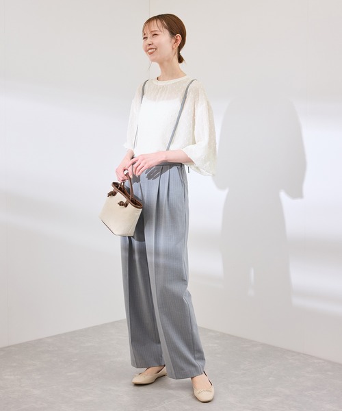 ROPE' PICNIC（ロペピクニック）の「袖コンシャスドットシアーブラウス（シャツ/ブラウス・レディース・オフホワイト/ブラック・38）」の10枚目の写真