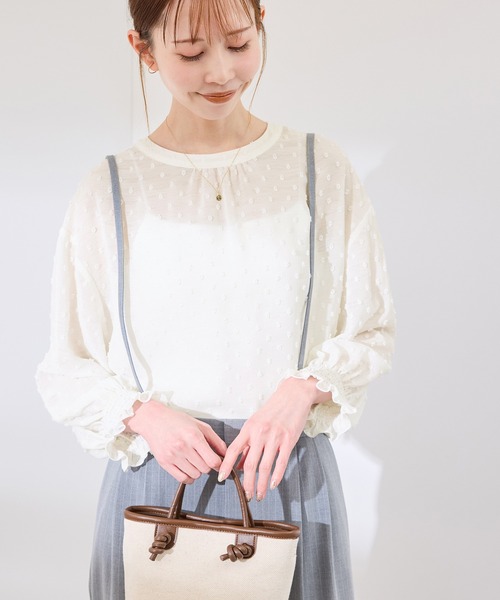 ROPE' PICNIC（ロペピクニック）の「袖コンシャスドットシアーブラウス（シャツ/ブラウス・レディース・オフホワイト/ブラック・38）」の11枚目の写真