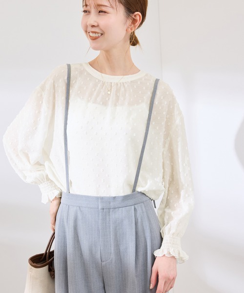 ROPE' PICNIC（ロペピクニック）の「袖コンシャスドットシアーブラウス（シャツ/ブラウス・レディース・オフホワイト/ブラック・38）」の12枚目の写真