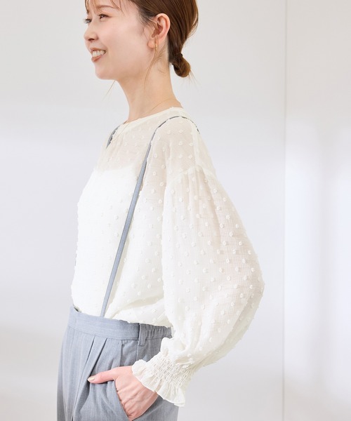 ROPE' PICNIC（ロペピクニック）の「袖コンシャスドットシアーブラウス（シャツ/ブラウス・レディース・オフホワイト/ブラック・38）」の13枚目の写真