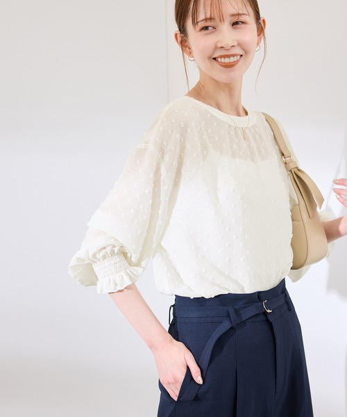 ROPE' PICNIC（ロペピクニック）の「袖コンシャスドットシアーブラウス（シャツ/ブラウス・レディース・オフホワイト/ブラック・38）」の15枚目の写真