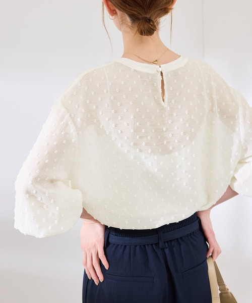 ROPE' PICNIC（ロペピクニック）の「袖コンシャスドットシアーブラウス（シャツ/ブラウス・レディース・オフホワイト/ブラック・38）」の16枚目の写真
