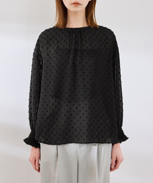 セール】袖コンシャスドットシアーブラウス（シャツ/ブラウス）｜ROPE