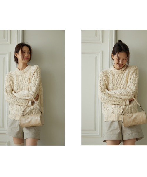 double quotes(ダブルクオーツ)の「「double quotes/ダブルクオーツ」バターラウンドショルダーバッグ(ショルダーバッグ・レディース・ベージュ/ブラック/タン/パープル/グリーン/ピンク/レッド/ライム・ONE SIZE)」の19枚目の写真