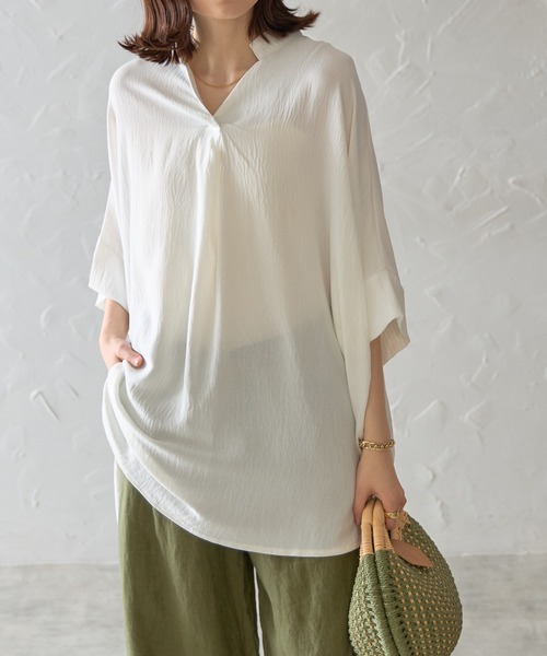 ✨️8/4頃迄出品 ✨️最終価格✨️スキッパーブラウス 定価24,200円 ◇ サテンスキッパーブラウス|allureville OFFICIAL SITE