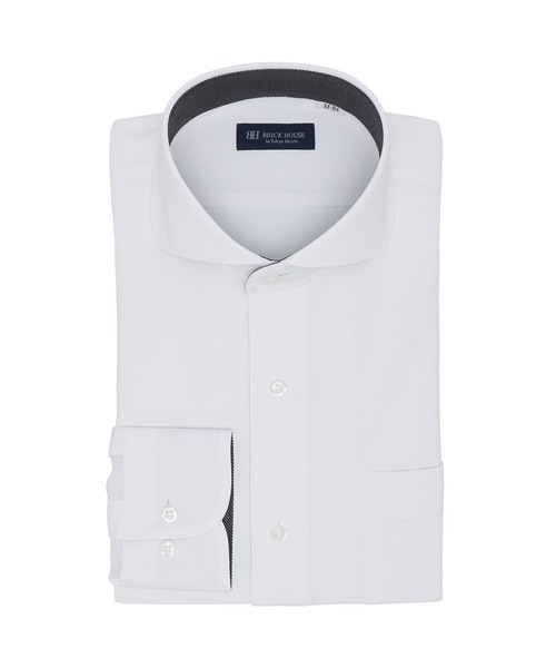 TOKYO SHIRTS(トウキョウシャツ)の「形態安定ノーアイロン ホリゾンタルワイド 長袖ストレッチビジネスワイシャツ(ビジネスシャツ・メンズ・ホワイト・首回り37cm-裄丈80cm/首回り39cm-裄丈80cm/首回り39cm-裄丈84cm/首回り41cm-裄丈82cm/首回り41cm-裄丈86cm/首回り42cm-裄丈82cm/首回り42cm-裄丈86cm/首回り43cm-裄丈82cm/首回り43cm-裄丈86cm/首回り37cm-裄丈84cm)」の1枚目の写真
