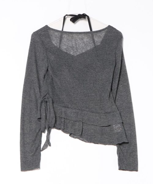 UP START（アップスタート）の「【LAMPOON】レイヤードフリルニットソー（ニット/セーター・レディース・ホワイト/グレー/ベージュ・FREE）」の4枚目の写真