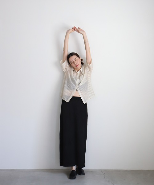 select MOCA（セレクトモカ）の「シアーストライプショートシャツ（シャツ/ブラウス・レディース・アイボリー/ベージュ・FREE）」の8枚目の写真