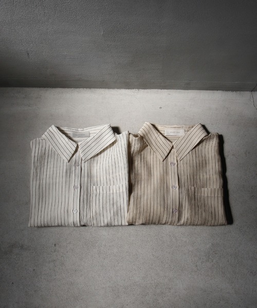 select MOCA（セレクトモカ）の「シアーストライプショートシャツ（シャツ/ブラウス・レディース・アイボリー/ベージュ・FREE）」の13枚目の写真