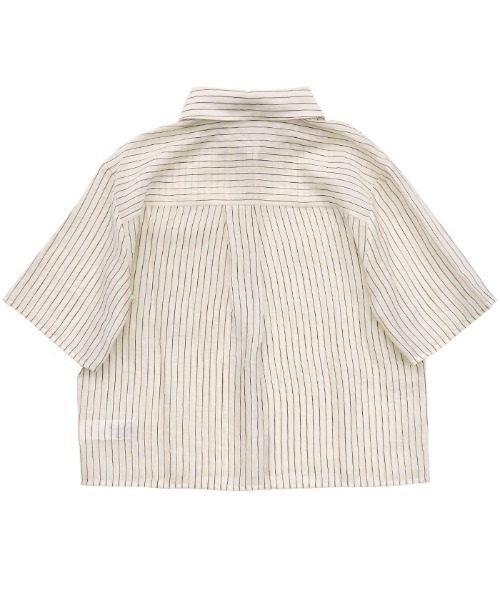 ブラウス シャツ ジャカードシアーストライプショートスリーブトップ / Jacquard Sheer Stripe Short Sleeve Top LE CIEL BLEU ブラウス シャツ ジャカードシアーストライプ