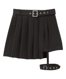 ガーター付きプリーツショートパンツ