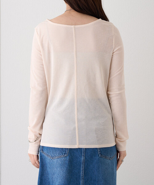 mystic（ミスティック）の「newシアーロングTシャツ（Tシャツ/カットソー・レディース・ベージュ/ピンク/オフホワイト/ブラック/ピンク系その他2/ブルー/イエロー・FREE）」の18枚目の写真