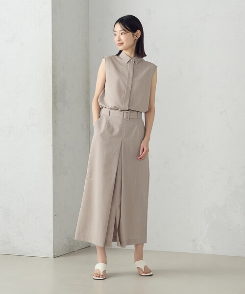 COMME CA ISM(コムサイズム)の「【セットアップ対応】ノースリーブシャツ(シャツ/ブラウス・レディース・チャコール/ベージュ・MEDIUM/LARGE)」の13枚目の写真
