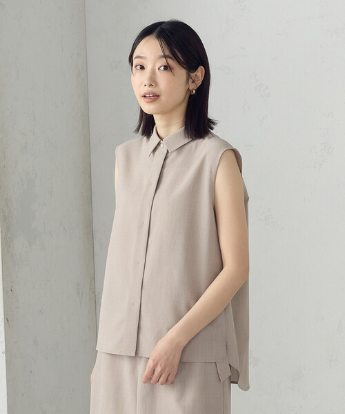 COMME CA ISM(コムサイズム)の「【セットアップ対応】ノースリーブシャツ(シャツ/ブラウス・レディース・チャコール/ベージュ・MEDIUM/LARGE)」の14枚目の写真