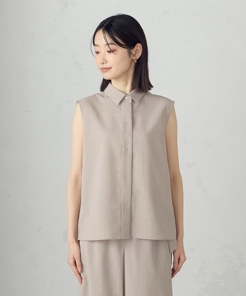 COMME CA ISM(コムサイズム)の「【セットアップ対応】ノースリーブシャツ(シャツ/ブラウス・レディース・チャコール/ベージュ・MEDIUM/LARGE)」の17枚目の写真