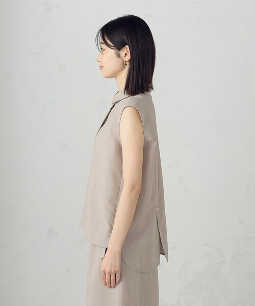 COMME CA ISM(コムサイズム)の「【セットアップ対応】ノースリーブシャツ(シャツ/ブラウス・レディース・チャコール/ベージュ・MEDIUM/LARGE)」の18枚目の写真