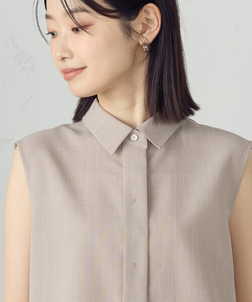 COMME CA ISM(コムサイズム)の「【セットアップ対応】ノースリーブシャツ(シャツ/ブラウス・レディース・チャコール/ベージュ・MEDIUM/LARGE)」の20枚目の写真
