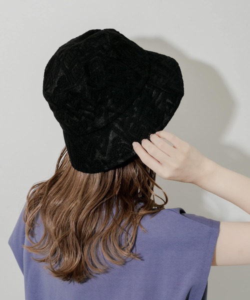 SMELLY(スメリー)の「レースバケットハット(ハット・レディース・ブラック/アイボリー・-)」の13枚目の写真