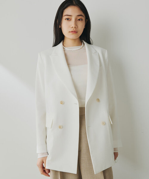 Whim Gazette ウィムガゼット　ホワイト　シアーラミージャケット Whim Gazette ウィムガゼット ホワイト シアーラミージャケット