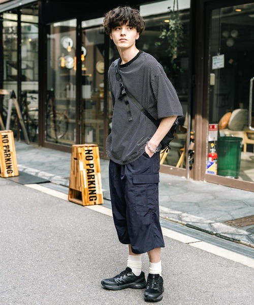 Rocky Monroe(ロッキーモンロー)の「膝下丈 ワンタック ナイロンワイドカーゴハーフパンツ(カーゴパンツ・メンズ・ブラック/チャコールグレー/ネイビー/グレー・M/L/XL)」の20枚目の写真