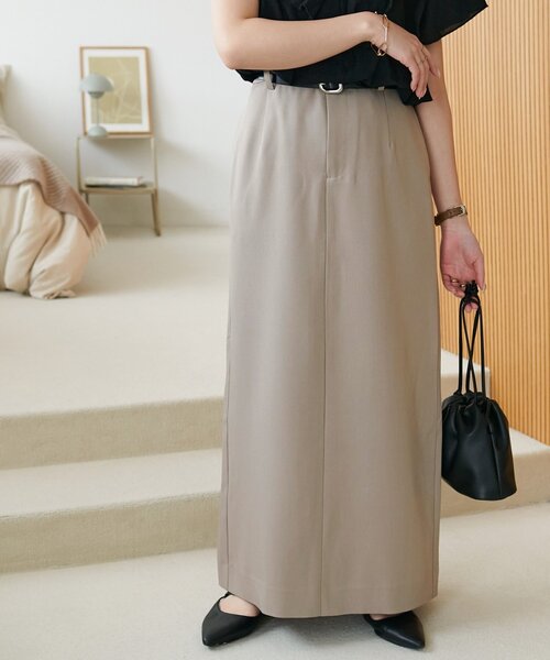DISCOAT（ディスコート）の「裾スリットナロースカ-ト《WEB限定カラーあり》（スカート・レディース・ブラック/ライトグレー/アイボリー/グレー・SMALL/MEDIUM/LARGE）」の4枚目の写真