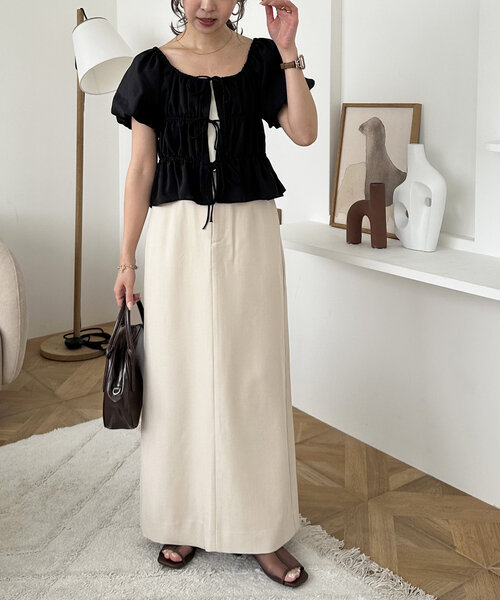 DISCOAT（ディスコート）の「裾スリットナロースカ-ト《WEB限定カラーあり》（スカート・レディース・ブラック/ライトグレー/アイボリー/グレー・SMALL/MEDIUM/LARGE）」の18枚目の写真