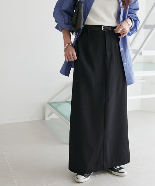 DISCOAT（ディスコート）の「裾スリットナロースカ-ト《WEB限定カラーあり》（スカート・レディース・ブラック/ライトグレー/アイボリー/グレー・SMALL/MEDIUM/LARGE）」の20枚目の写真