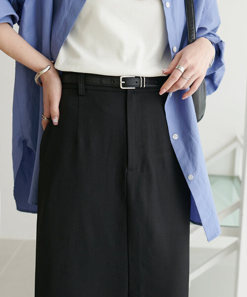 DISCOAT（ディスコート）の「裾スリットナロースカ-ト《WEB限定カラーあり》（スカート・レディース・ブラック/ライトグレー/アイボリー/グレー・SMALL/MEDIUM/LARGE）」の21枚目の写真