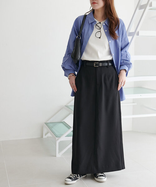 DISCOAT（ディスコート）の「裾スリットナロースカ-ト《WEB限定カラーあり》（スカート・レディース・ブラック/ライトグレー/アイボリー/グレー・SMALL/MEDIUM/LARGE）」の22枚目の写真