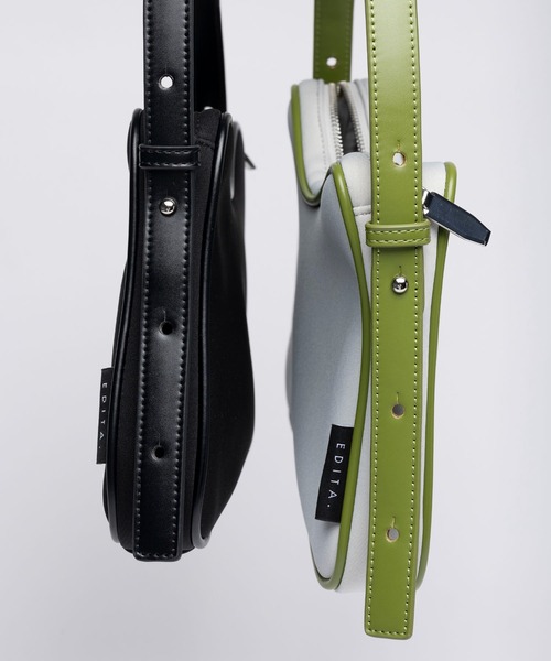 EDITA.（エディータ）の「ネオプレン カーブライン ハンドバッグ　おしゃれ / 個性的（ハンドバッグ・レディース・サックスブルー/ブラック・FREE）」の19枚目の写真