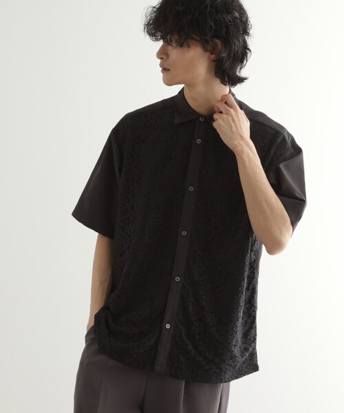 tk.TAKEO KIKUCHI（ティーケータケオキクチ）の「ボタニカルレースシャツ（シャツ/ブラウス・メンズ・ブラック/ネイビー/ホワイト・02/03/04）」の8枚目の写真