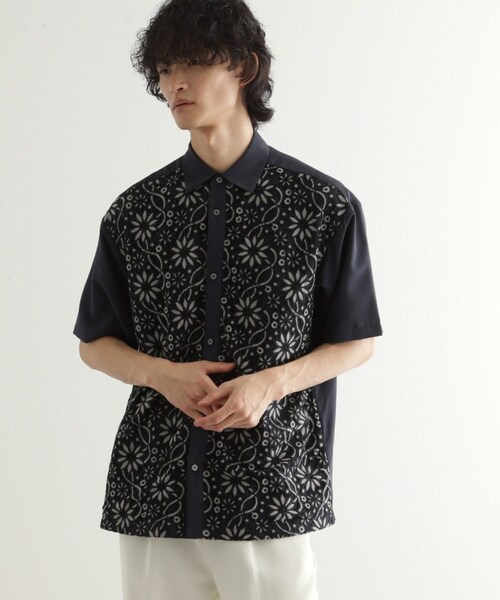 tk.TAKEO KIKUCHI（ティーケータケオキクチ）の「ボタニカルレースシャツ（シャツ/ブラウス・メンズ・ブラック/ネイビー/ホワイト・02/03/04）」の12枚目の写真