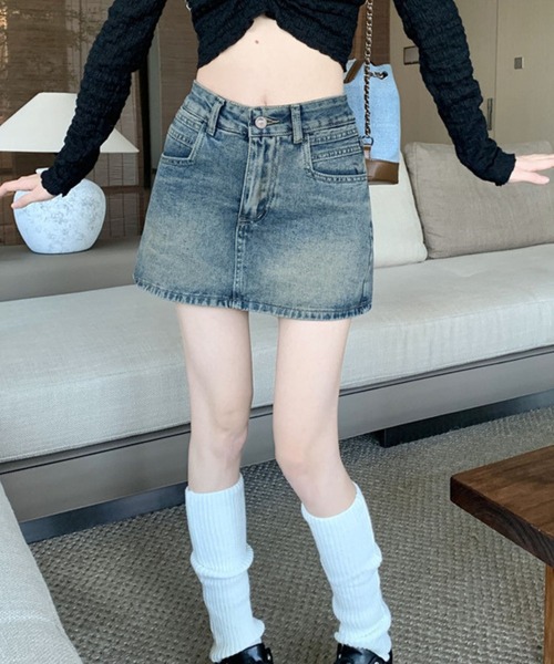 SPIGA（スピーガ）の「ﾃﾞﾆﾑﾐﾆSK（デニムスカート・レディース・ブルー・X-LARGE/LARGE/MEDIUM/SMALL）」の4枚目の写真