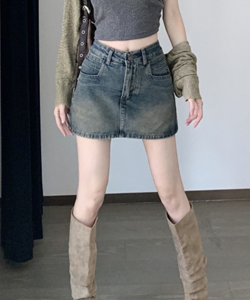 SPIGA（スピーガ）の「ﾃﾞﾆﾑﾐﾆSK（デニムスカート・レディース・ブルー・X-LARGE/LARGE/MEDIUM/SMALL）」の9枚目の写真