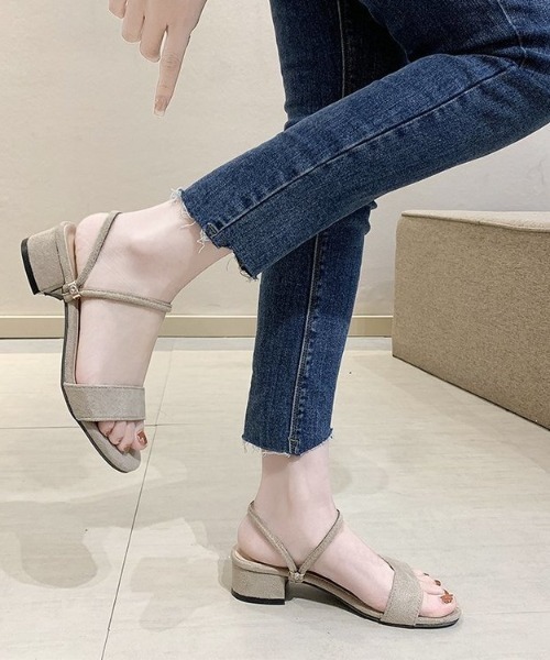 Teem Store(チームストア)の「ストラップ フラットスライドサンダル(サンダル・レディース・アイボリー/ピンク/ホワイト/ブラック・M/L)」の2枚目の写真