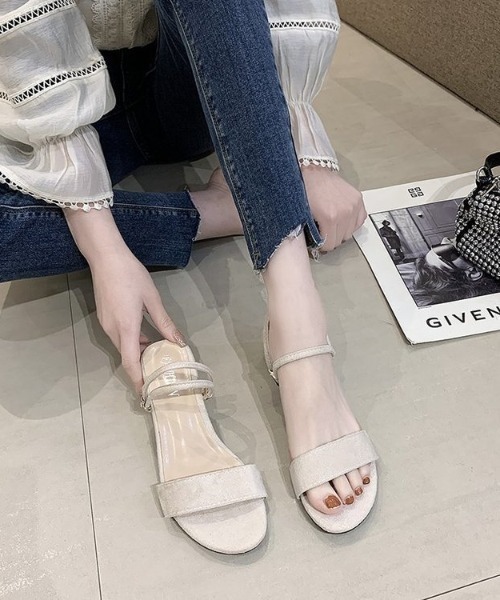 Teem Store(チームストア)の「ストラップ フラットスライドサンダル(サンダル・レディース・アイボリー/ピンク/ホワイト/ブラック・M/L)」の11枚目の写真