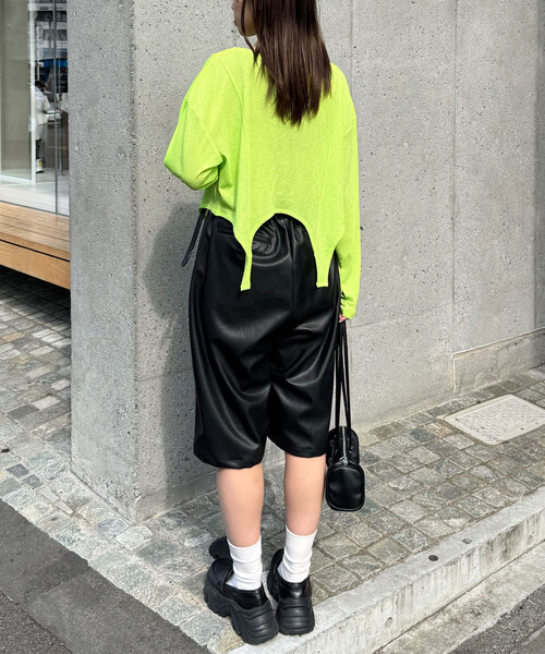 CIAOPANIC(チャオパニック)の「チョーカー付きガーターシアートップス(Tシャツ/カットソー・レディース・ブルー/ホワイト/ブラック/ライム/ピンク・ONE SIZE)」の21枚目の写真