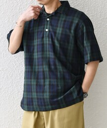 SHIPS any:〈洗濯機可能〉コットン/リネン チェック オープンカラー プルオーバー シャツ◇