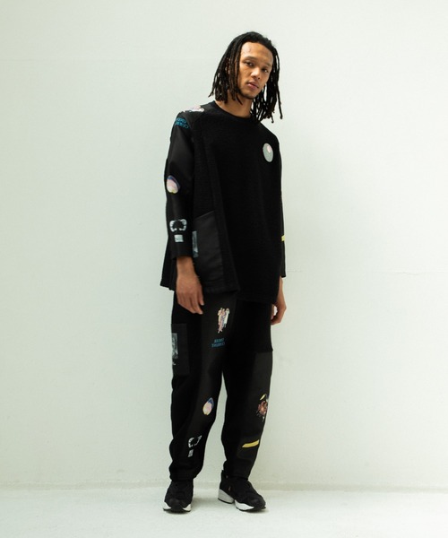 STOF(ストフ)の「STOF/ストフ/FLAGMENTS MIX DAYOFF PANT(その他パンツ・メンズ・ブラック/ホワイト・FREE)」の5枚目の写真