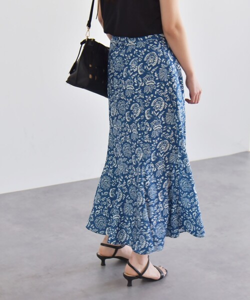 セール】quaranciel:〈洗濯機可能〉フラワー プリント マーメイド