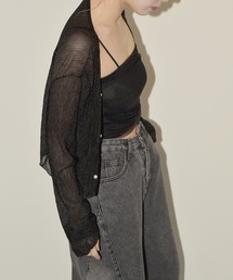 シアー チューブトップ カーディガン 2点セット
