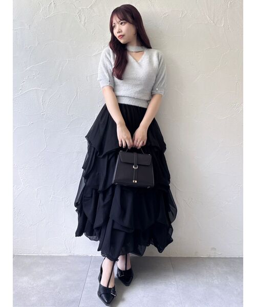 dazzlin（ダズリン）の「ランダムタックバルーンスカート（スカート・レディース・オフホワイト/ブラック/ネイビー・MEDIUM/SMALL）」の6枚目の写真