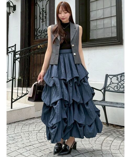 ランダムタックバルーンスカート ランダムタックバルーンスカート（スカート）｜dazzlin