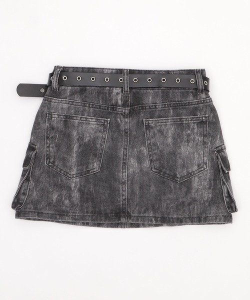 Figments（フィグメンツ）の「ベルト付きカーゴミニスカパン（スカート・レディース・ダークグレー・SMALL/MEDIUM）」の2枚目の写真