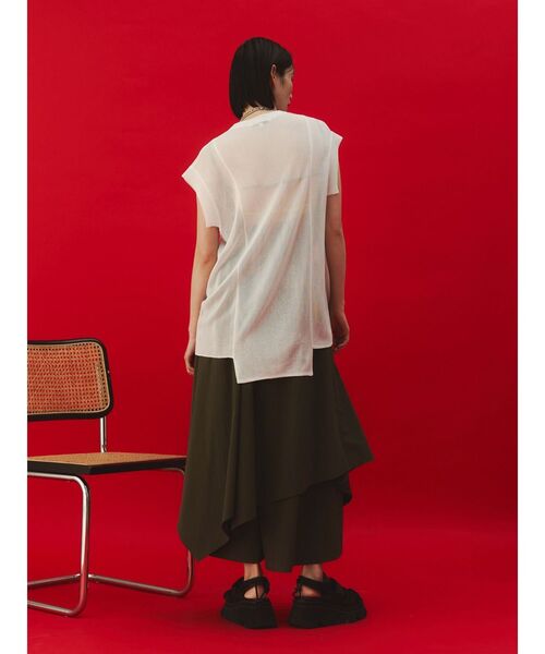SHEER SLEEVELESS KT TOP / シアースリーブレスニットトップ