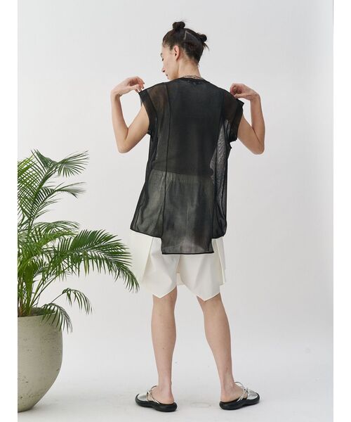 SHEER SLEEVELESS KT TOP / シアースリーブレスニットトップ