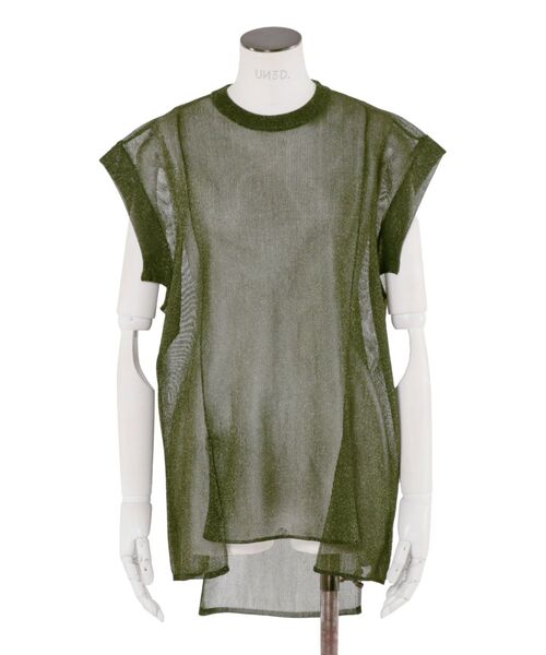 SHEER SLEEVELESS KT TOP / シアースリーブレスニットトップ