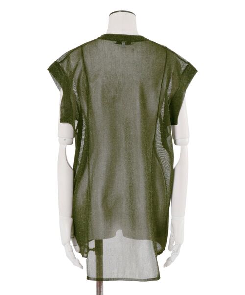SHEER SLEEVELESS KT TOP / シアースリーブレスニットトップ