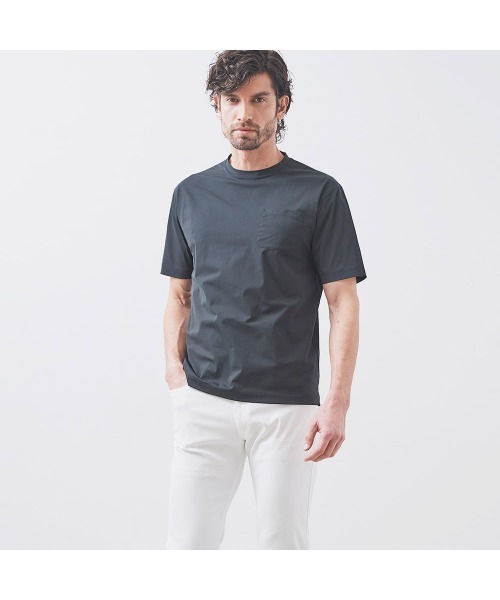 g-stage(ジーステージ)の「接触冷感 防縮 防シワ クルーネック ショートスリーブTシャツ(Tシャツ/カットソー・メンズ・ホワイト/ライトグレー/ブラック/ネイビー・46/48/50)」の3枚目の写真