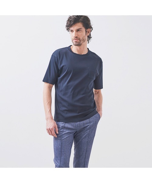 g-stage(ジーステージ)の「接触冷感 防縮 防シワ クルーネック ショートスリーブTシャツ(Tシャツ/カットソー・メンズ・ホワイト/ライトグレー/ブラック/ネイビー・46/48/50)」の9枚目の写真